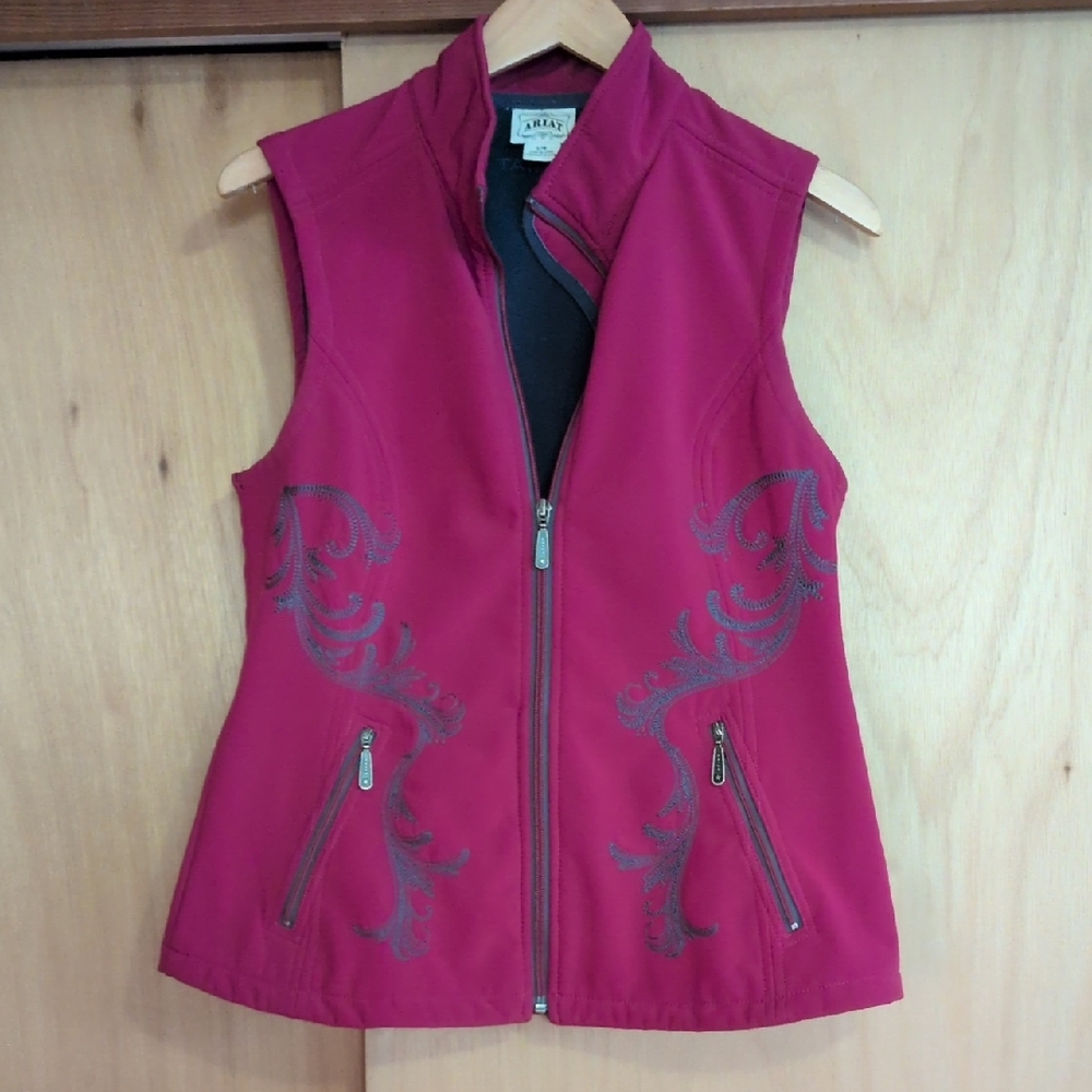 Ariat Women's Burgundy Vest with Embroidery